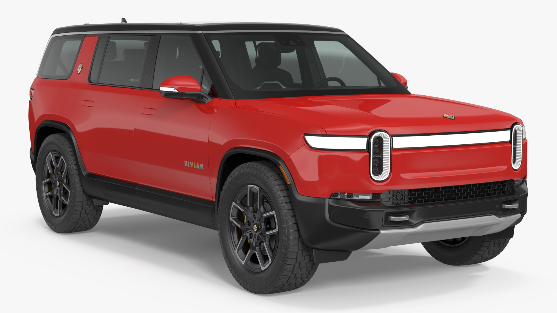 3D model 2023 Rivian R1S SUV Red Rigged
