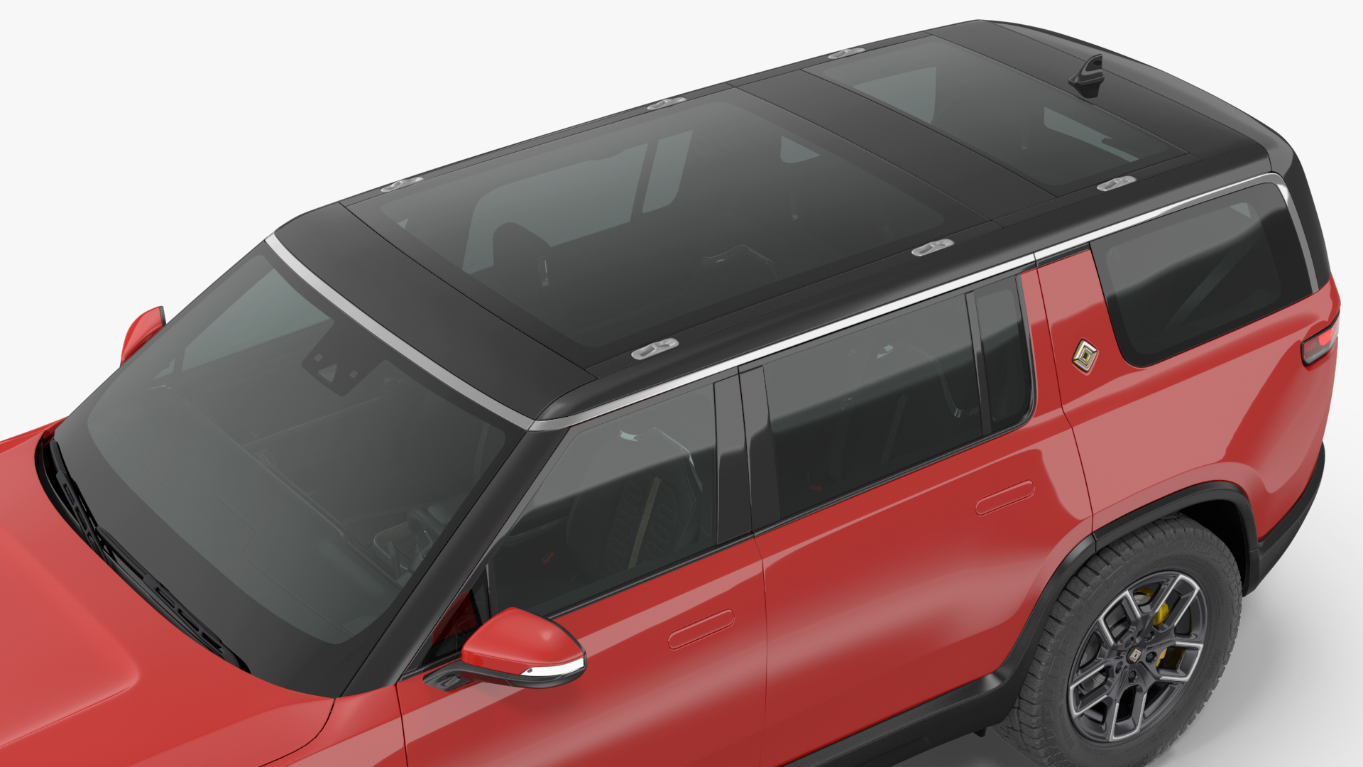 3D model 2023 Rivian R1S SUV Red Rigged