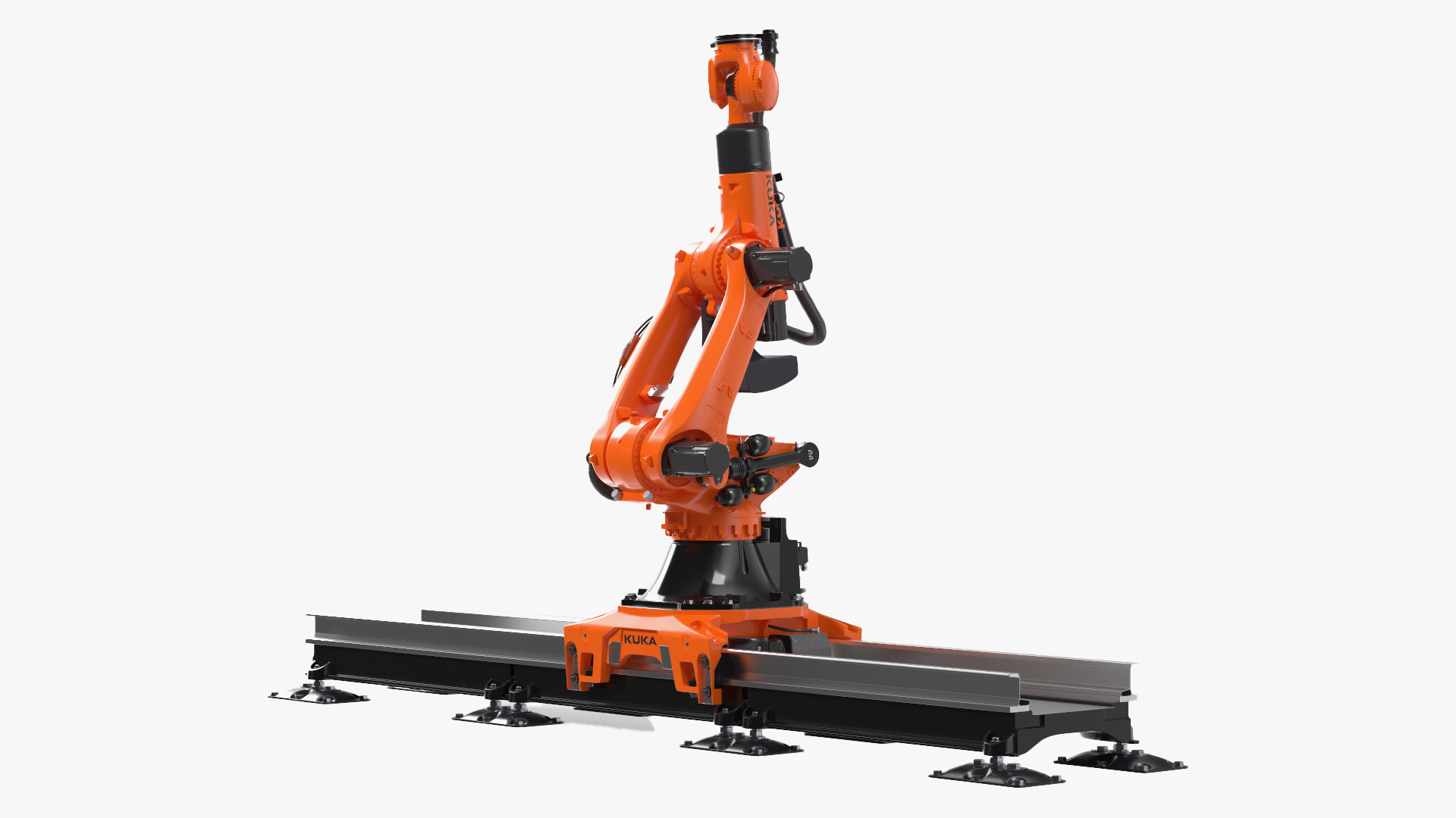 3D Ultra Robot Arm KUKA KR FORTEC On Skids KL 5000 Rigged for Cinema 4D model