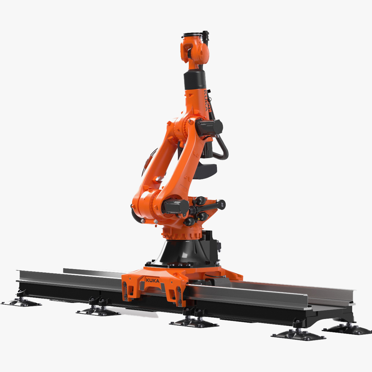 3D Ultra Robot Arm KUKA KR FORTEC On Skids KL 5000 Rigged for Cinema 4D model