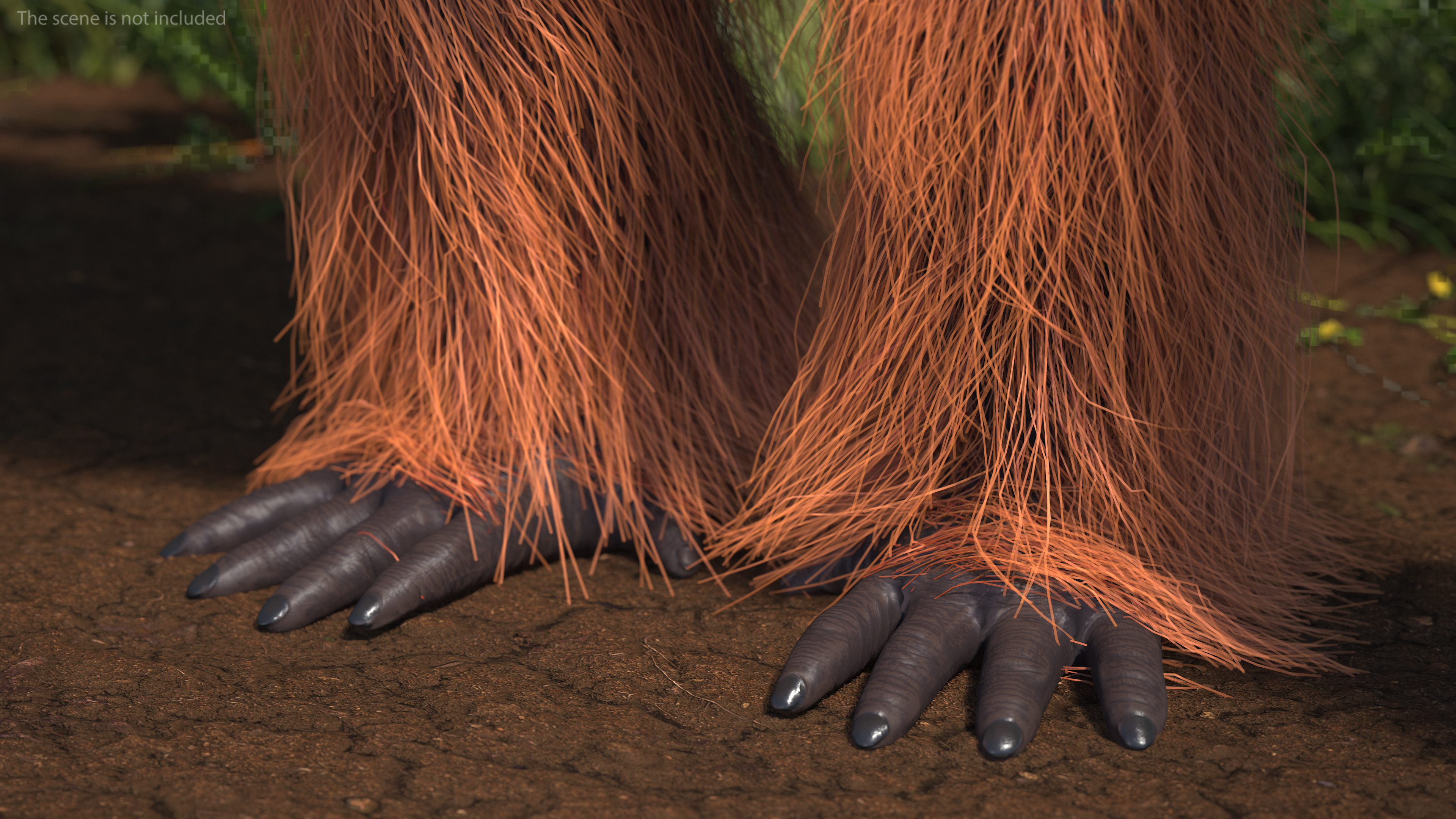 3D model Male Orangutan T-pose Fur