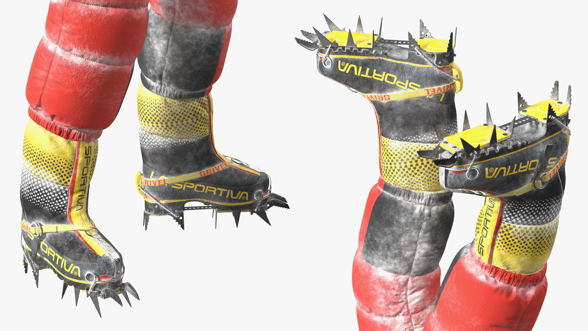 3D Everest Climber in the Snow with a Flag in Hands model