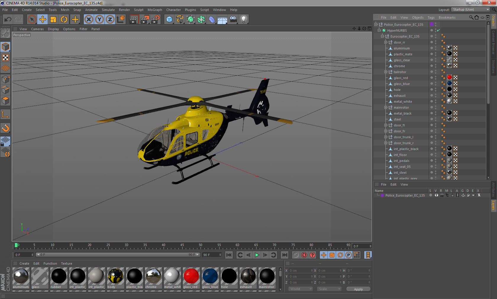 Police Eurocopter EC 135 3D model