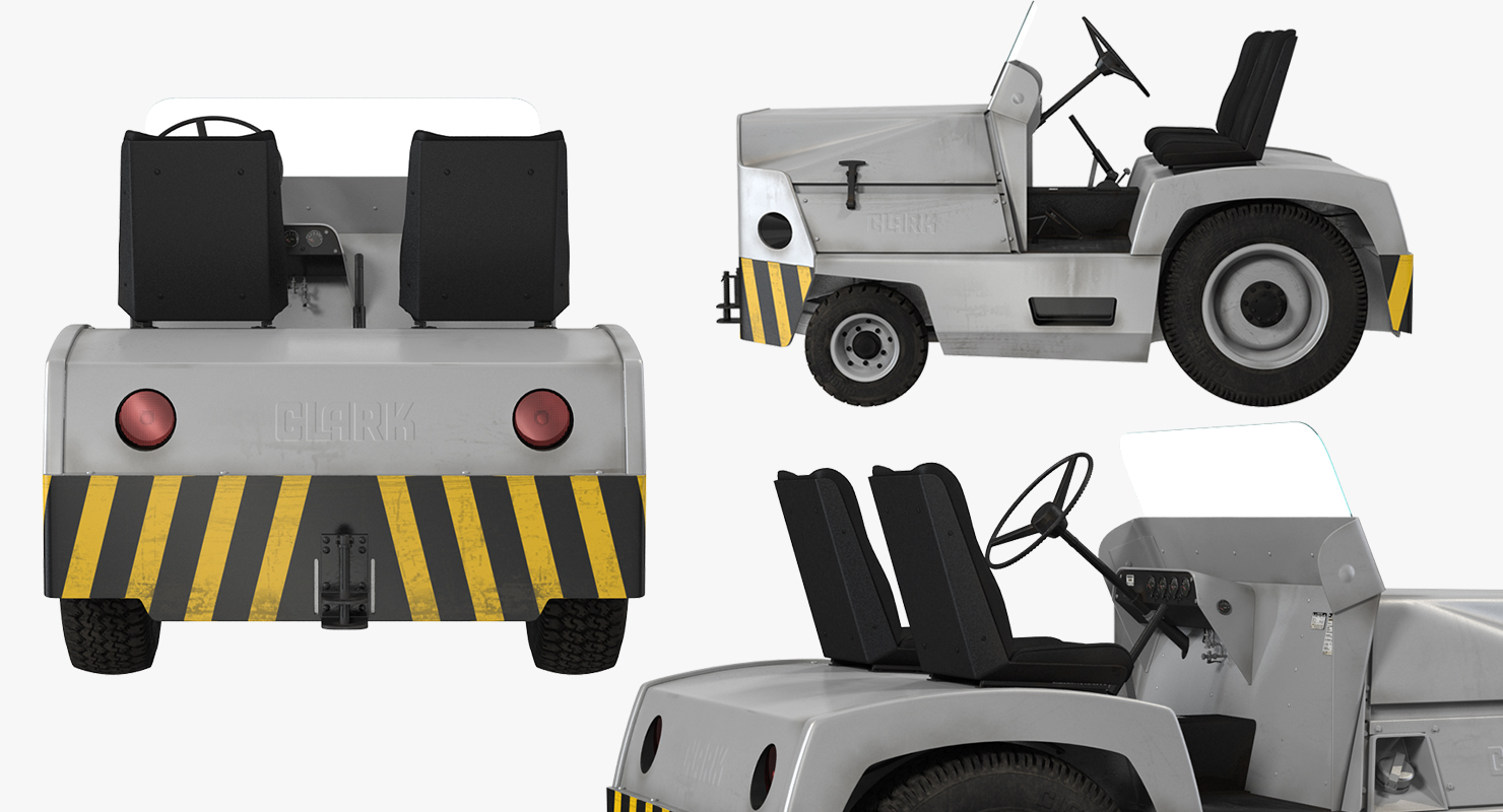 3D Diesel Aircraft Tow Tractor Clark CT30 model