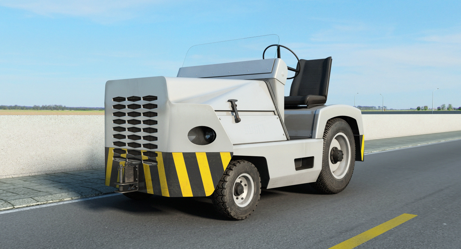 3D Diesel Aircraft Tow Tractor Clark CT30 model