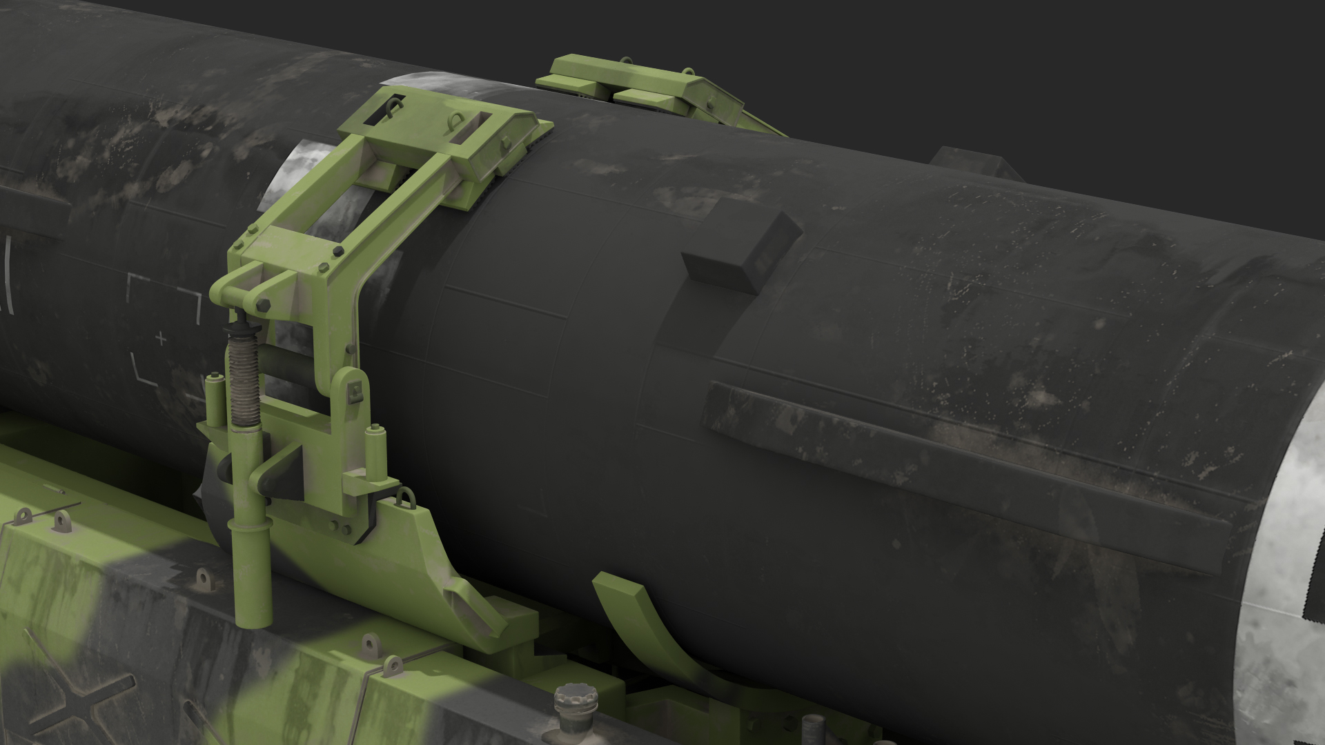 Hwasong-15 Transporter Erector Vehicle with Intercontinental Ballistic Missile Dirty 3D model