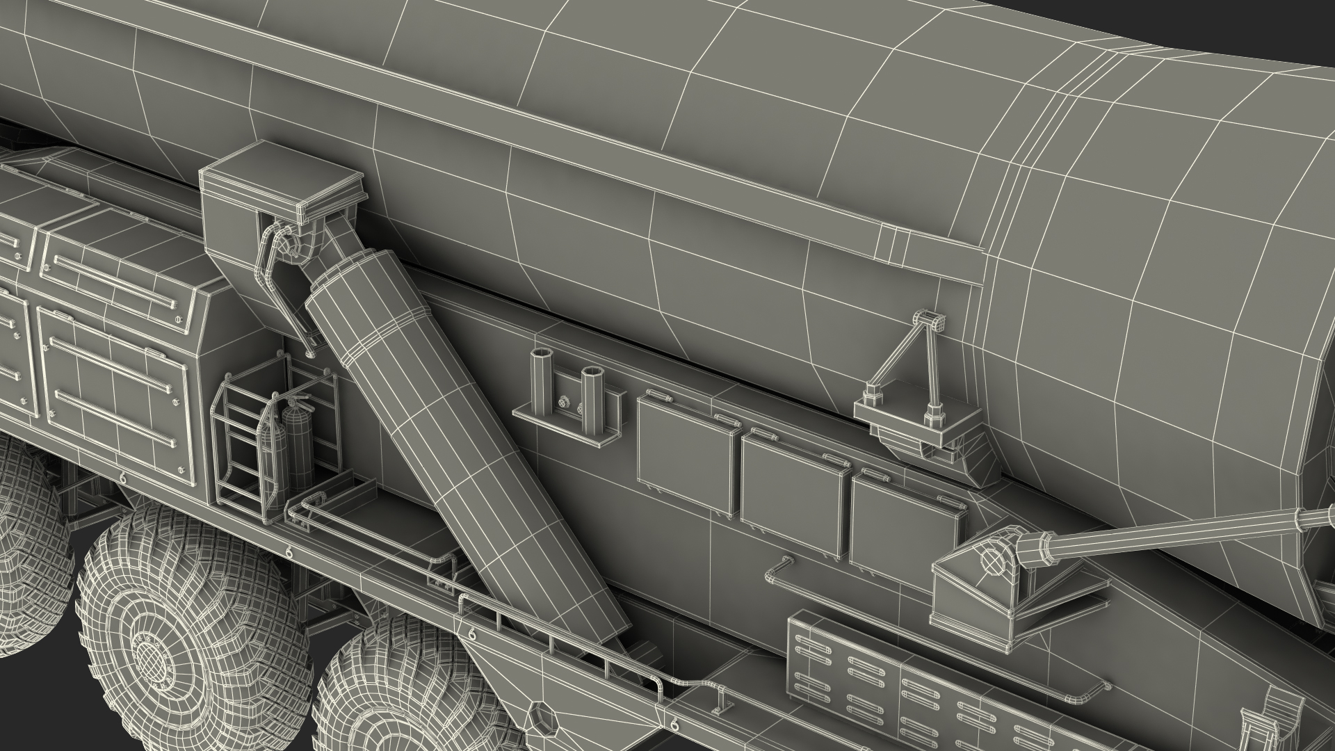 Hwasong-15 Transporter Erector Vehicle with Intercontinental Ballistic Missile Dirty 3D model