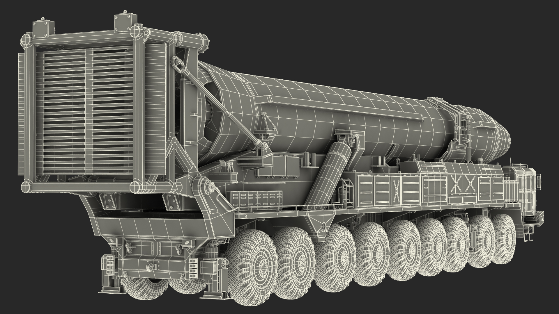 Hwasong-15 Transporter Erector Vehicle with Intercontinental Ballistic Missile Dirty 3D model