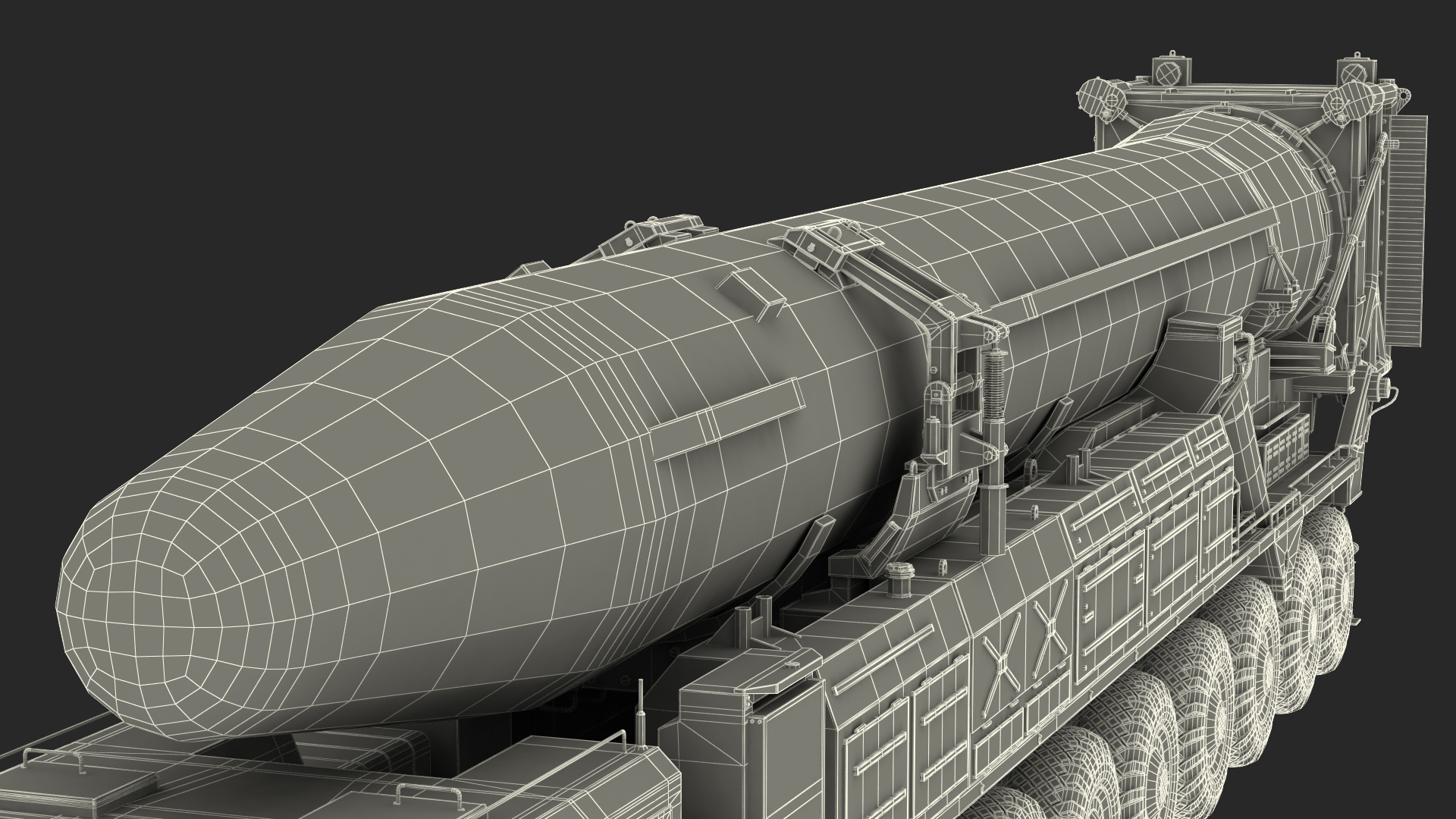 Hwasong-15 Transporter Erector Vehicle with Intercontinental Ballistic Missile Dirty 3D model