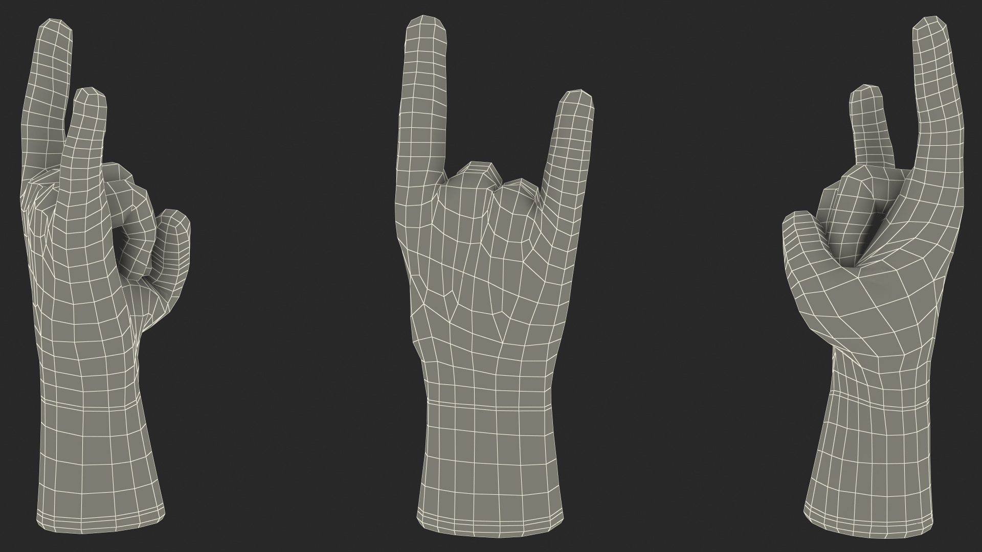 3D Safety Work Gloves Sign of the Horns