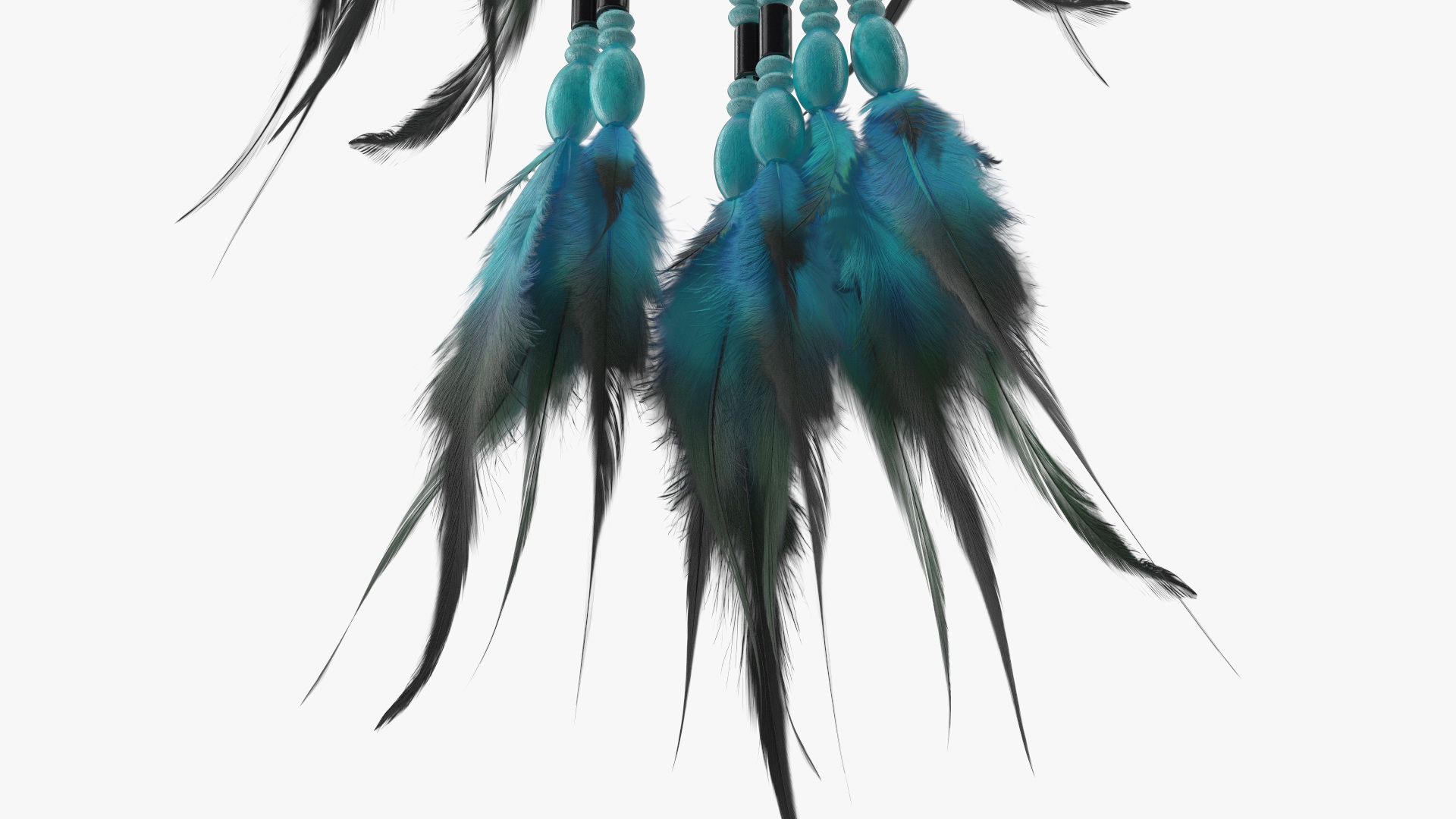 Small Dreamcatcher with Blue Feathers 3D