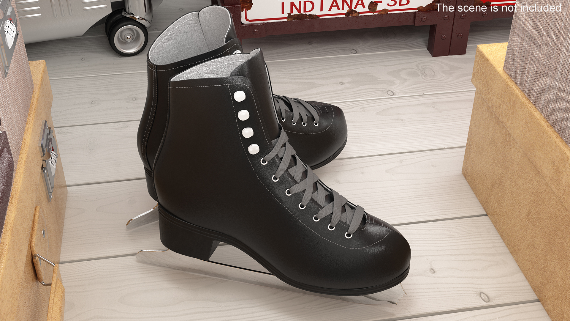 3D Black Ice Skates