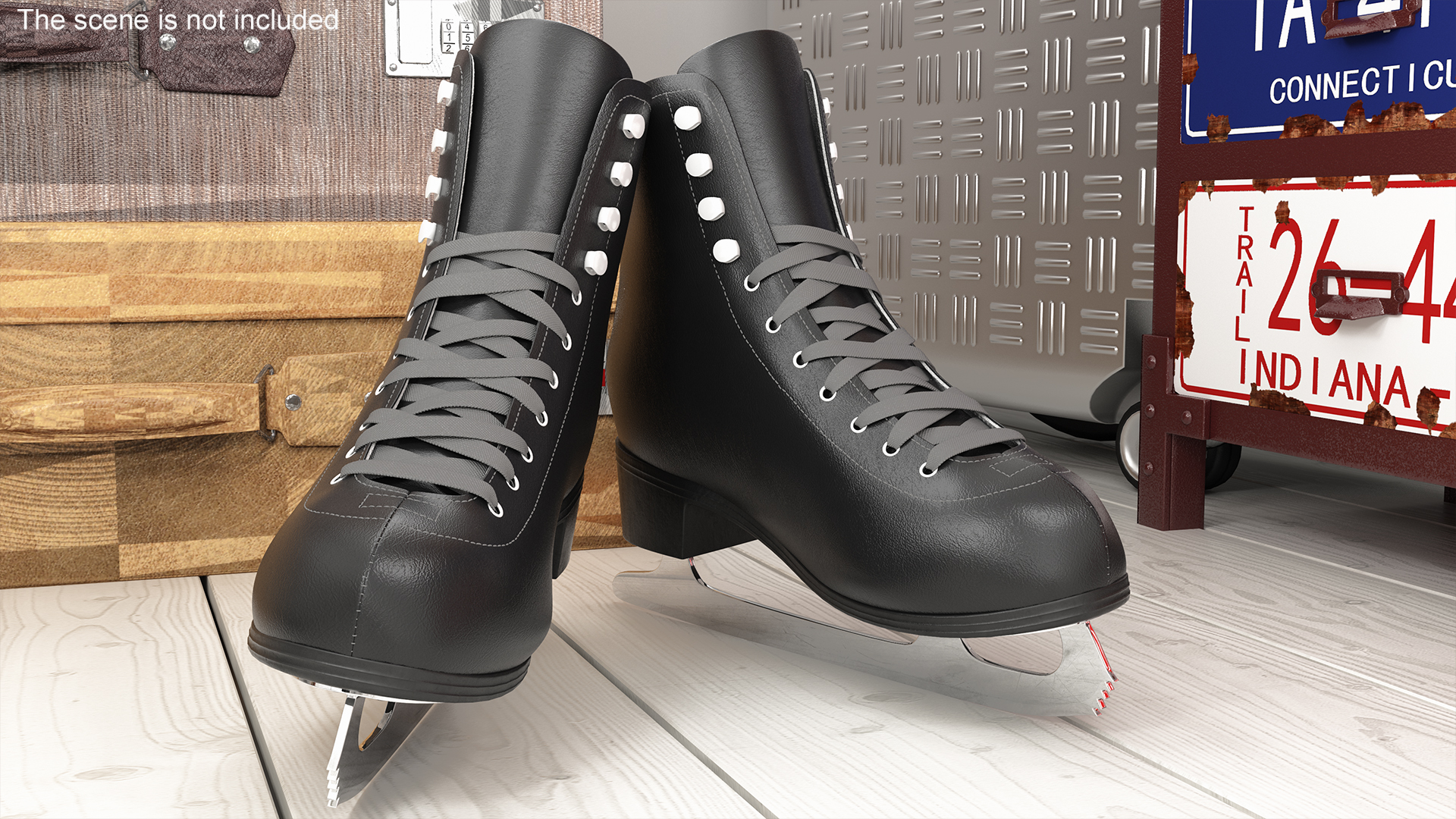 3D Black Ice Skates
