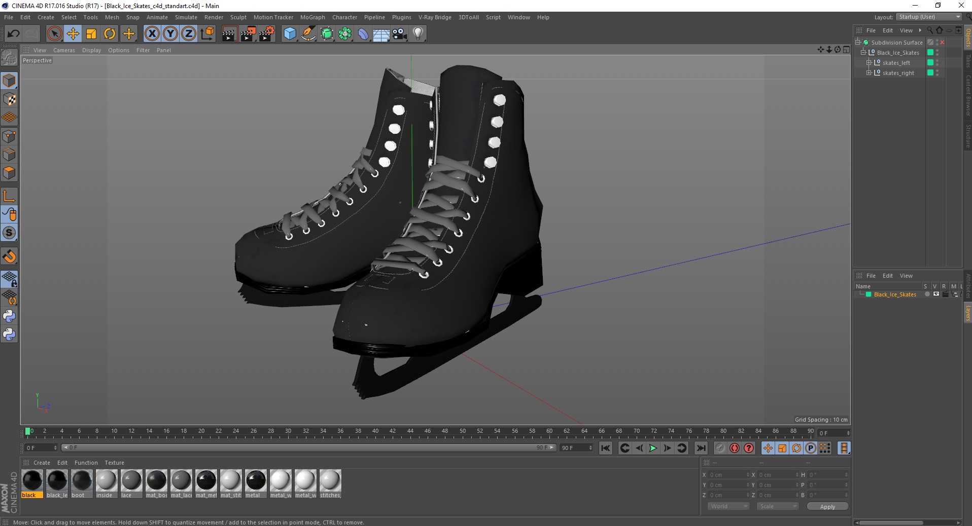 3D Black Ice Skates
