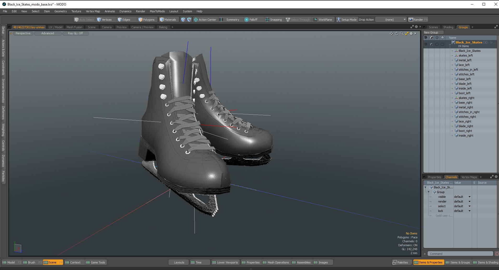 3D Black Ice Skates