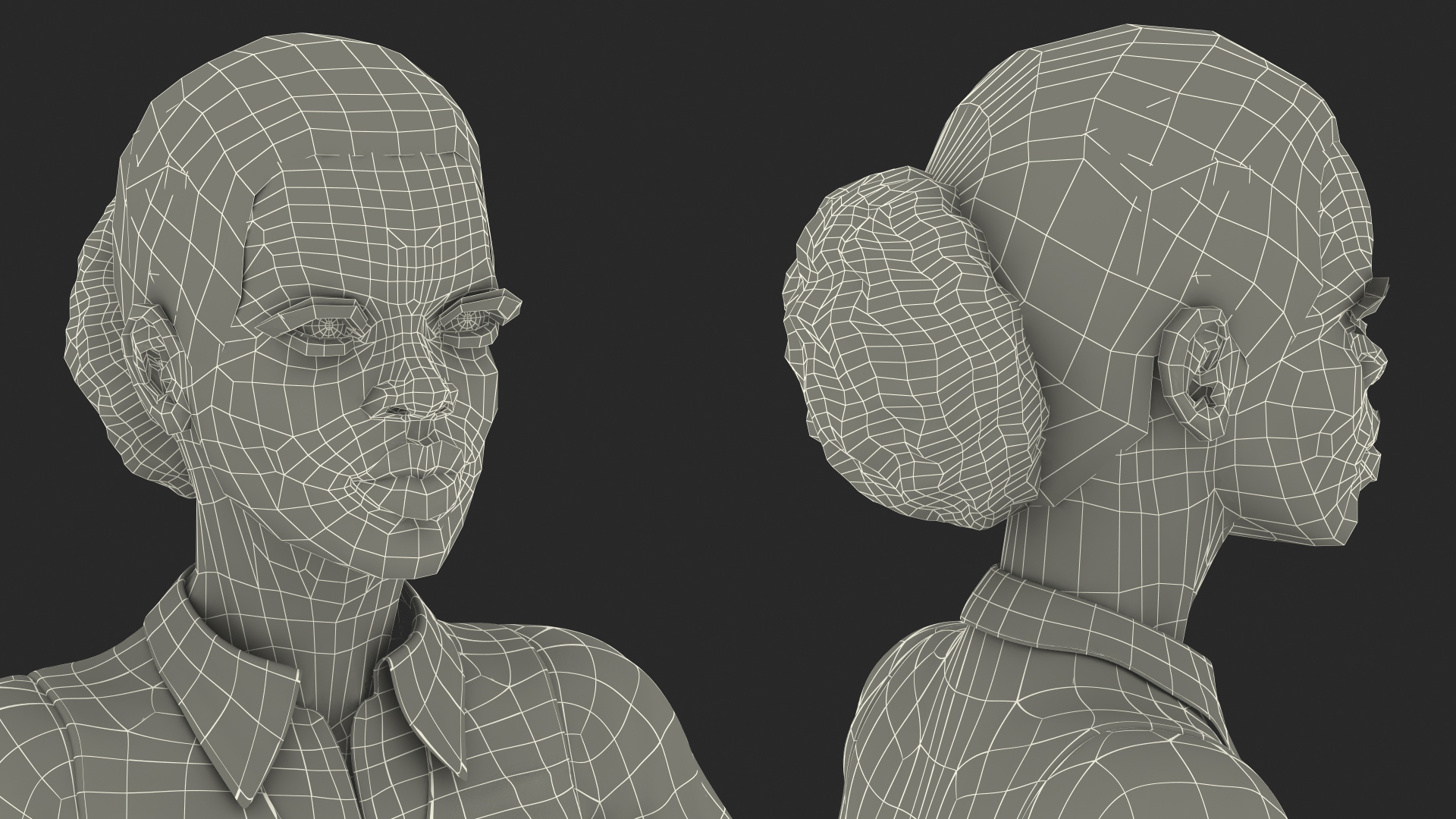 Dark Skin Business Style Woman Rigged 3D