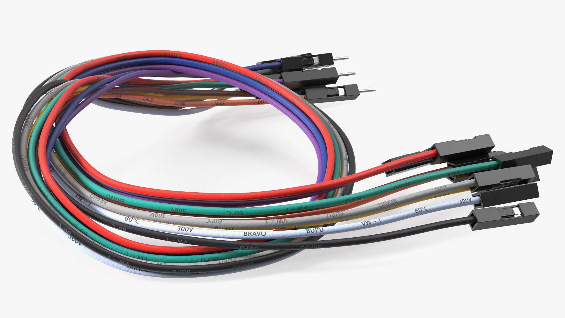 3D Jumper Wires Knotted Multicolored model