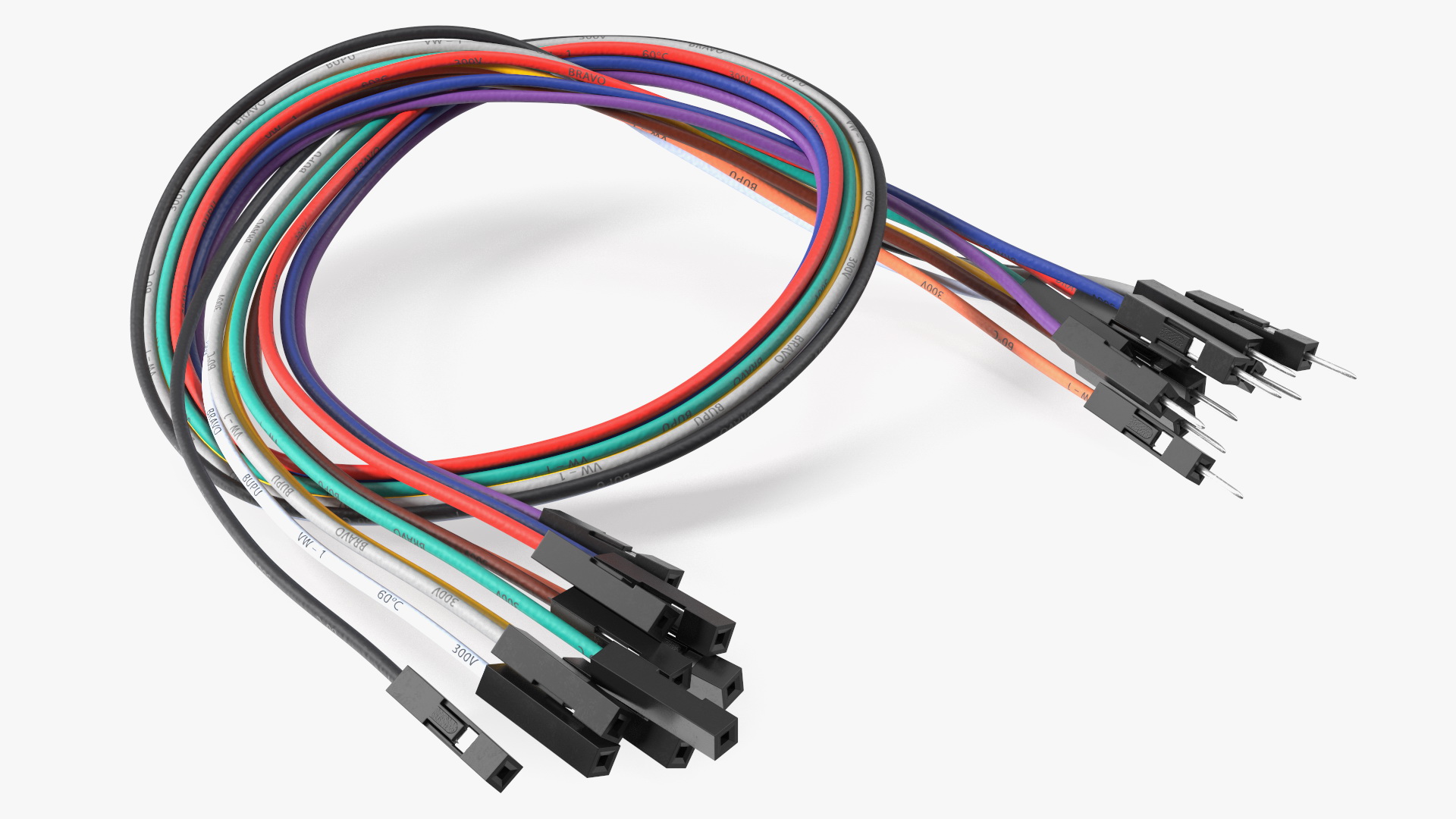 3D Jumper Wires Knotted Multicolored model