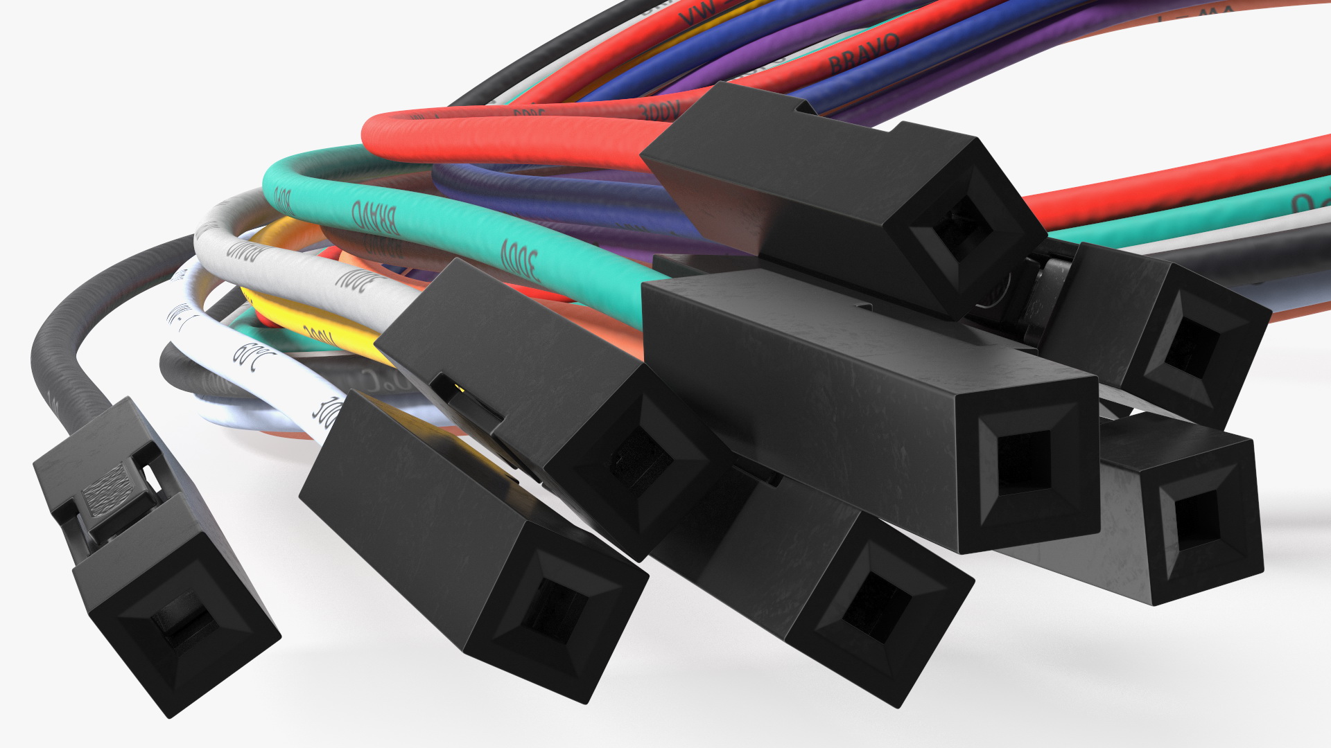 3D Jumper Wires Knotted Multicolored model