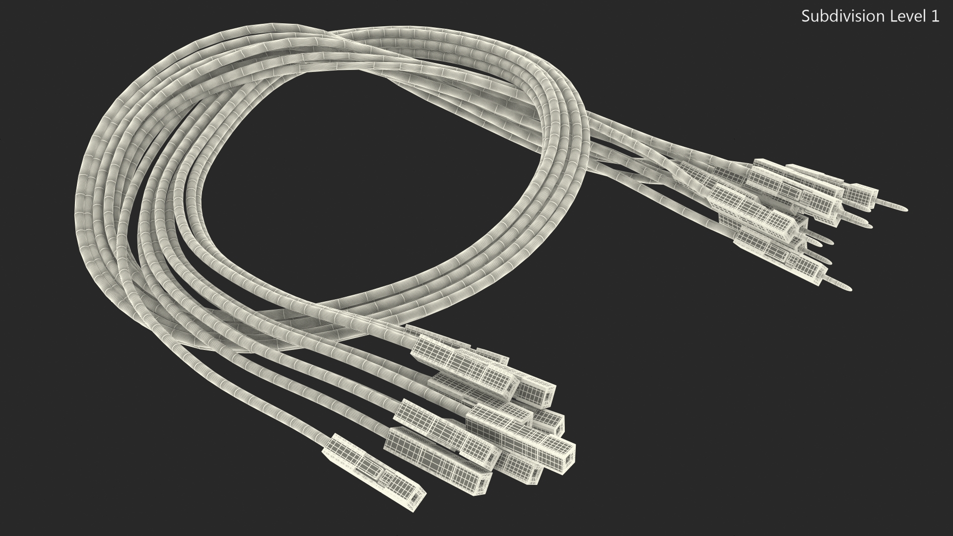 3D Jumper Wires Knotted Multicolored model