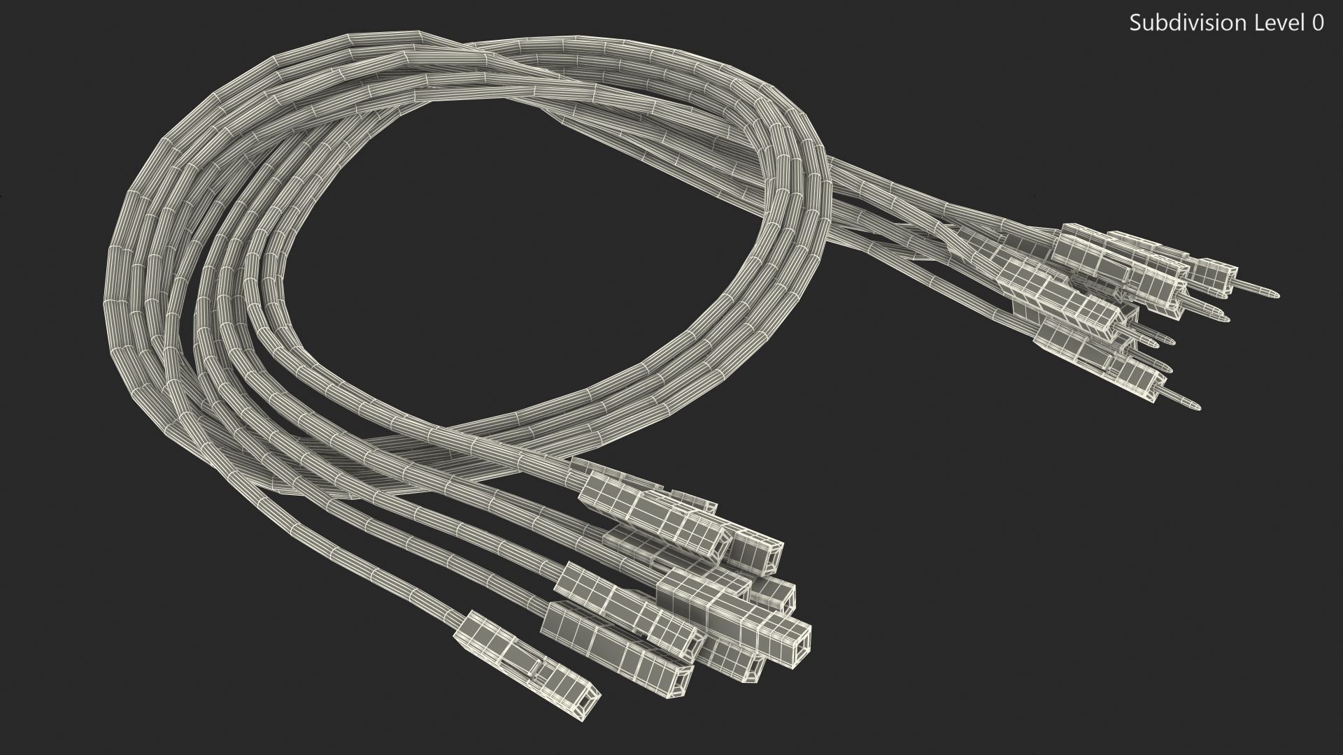 3D Jumper Wires Knotted Multicolored model