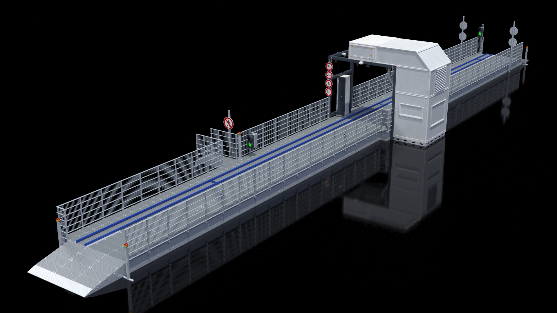 Cargo and Vehicle Inspection Conveyor System 3D model