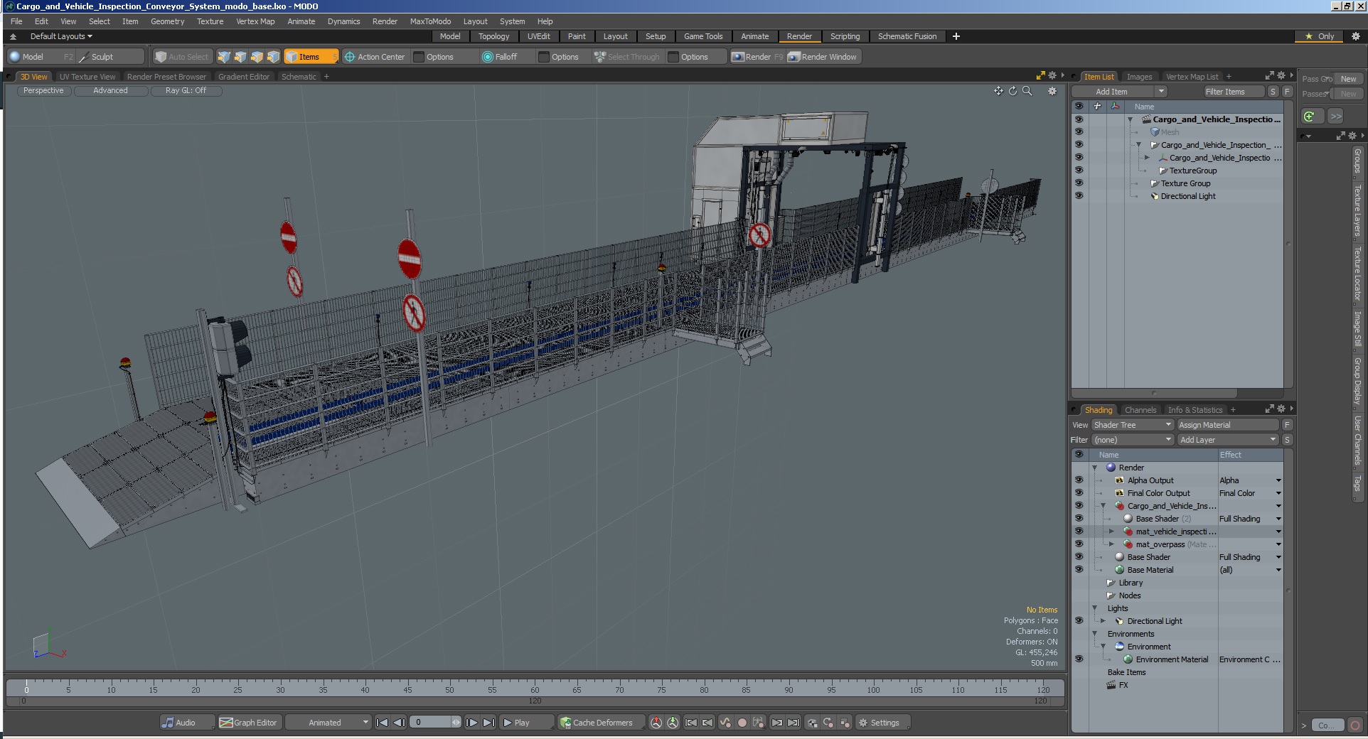 Cargo and Vehicle Inspection Conveyor System 3D model