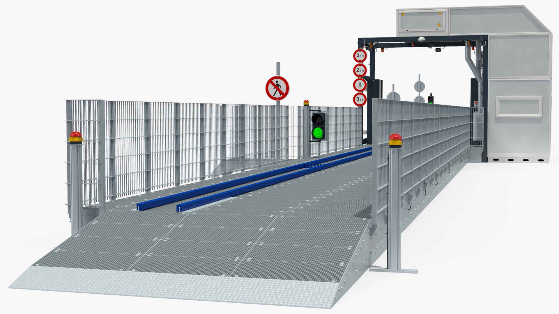 Cargo and Vehicle Inspection Conveyor System 3D model