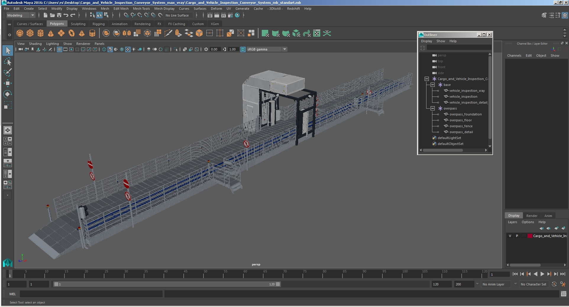 Cargo and Vehicle Inspection Conveyor System 3D model