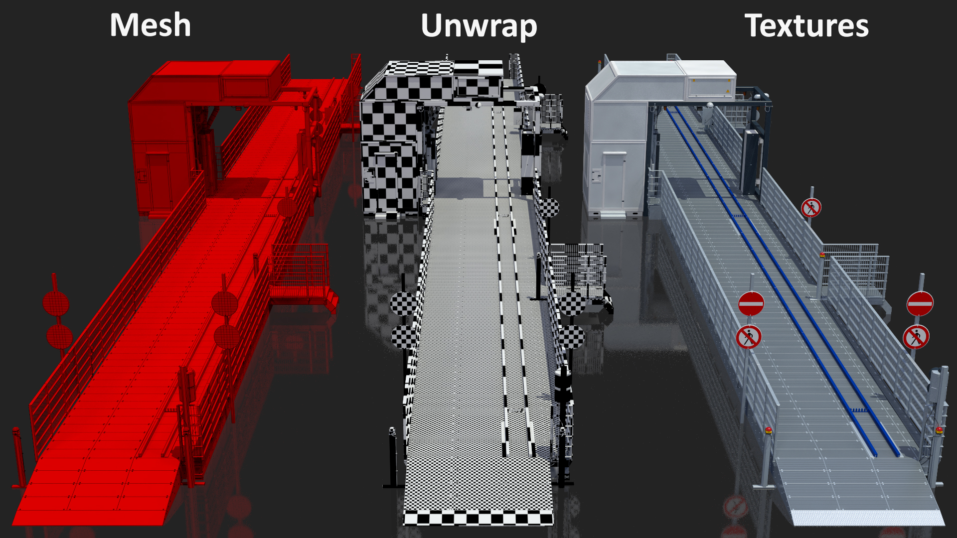 Cargo and Vehicle Inspection Conveyor System 3D model