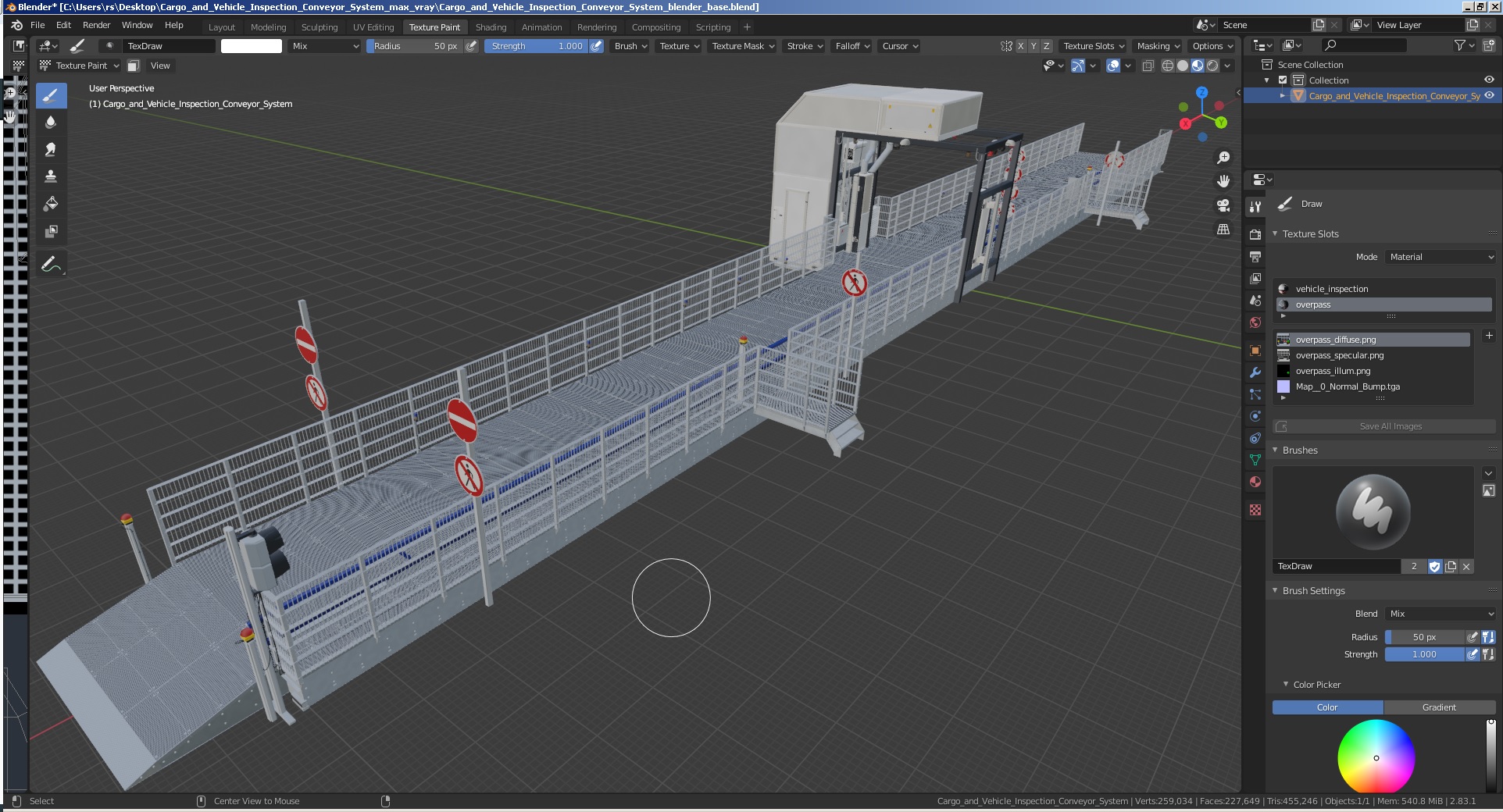 Cargo and Vehicle Inspection Conveyor System 3D model