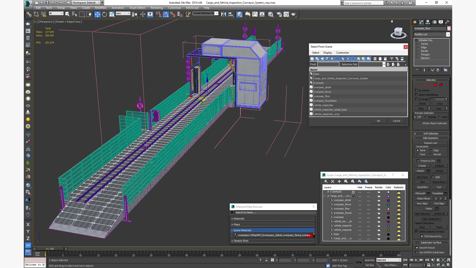 Cargo and Vehicle Inspection Conveyor System 3D model