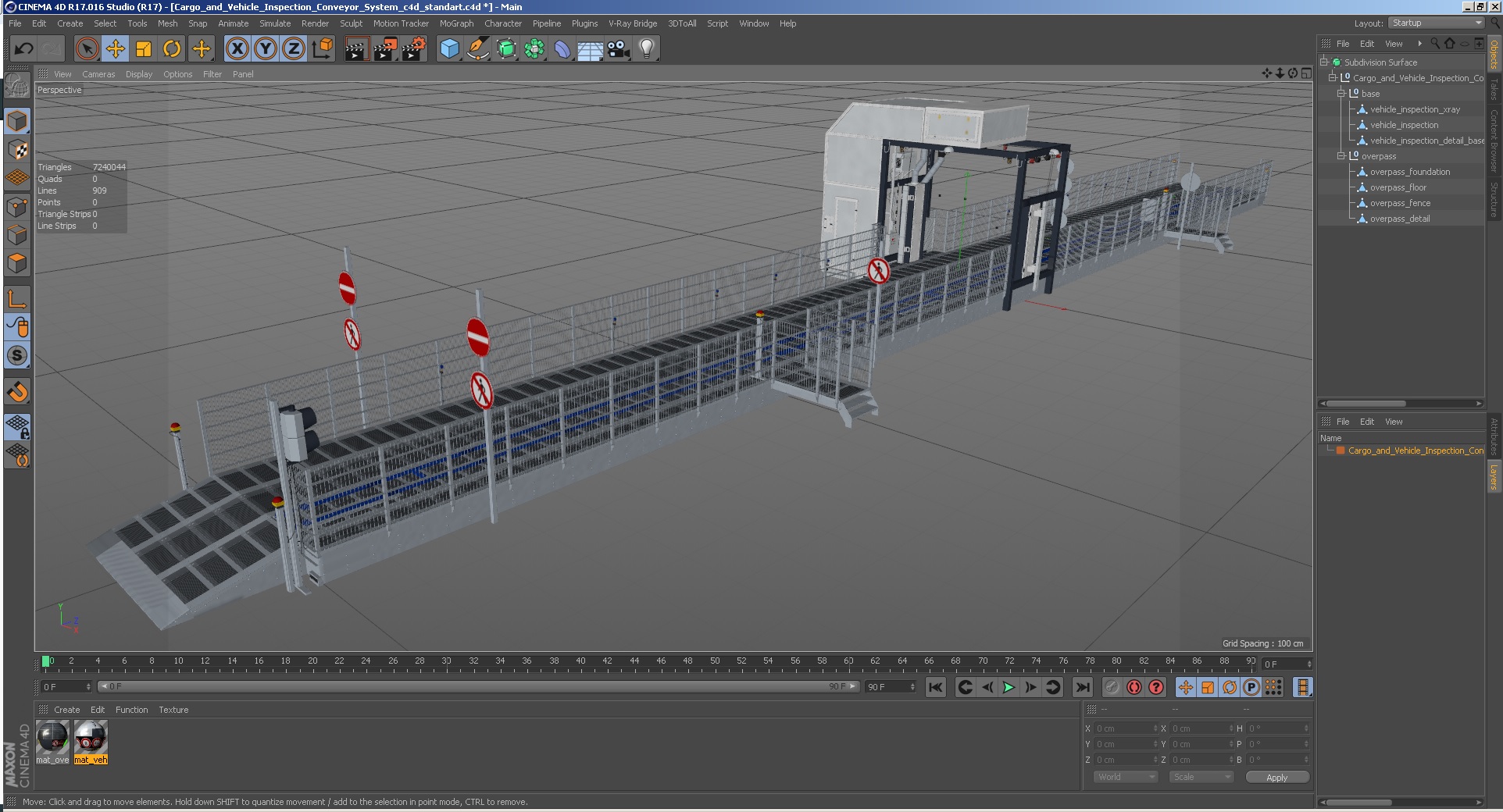Cargo and Vehicle Inspection Conveyor System 3D model