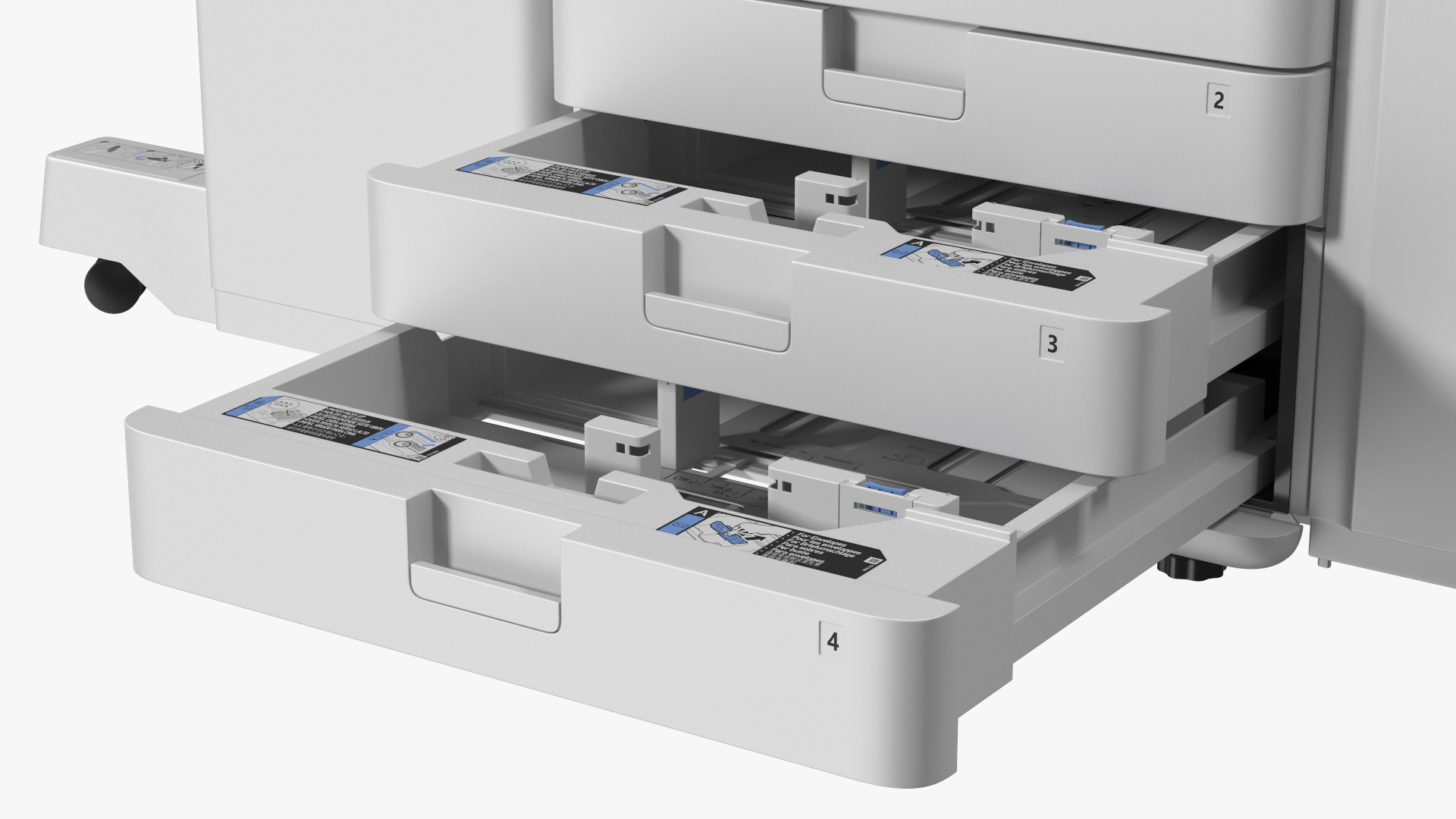 3D MFP Canon ImageRUNNER ADVANCE 4551i II Scanner and Trays Open