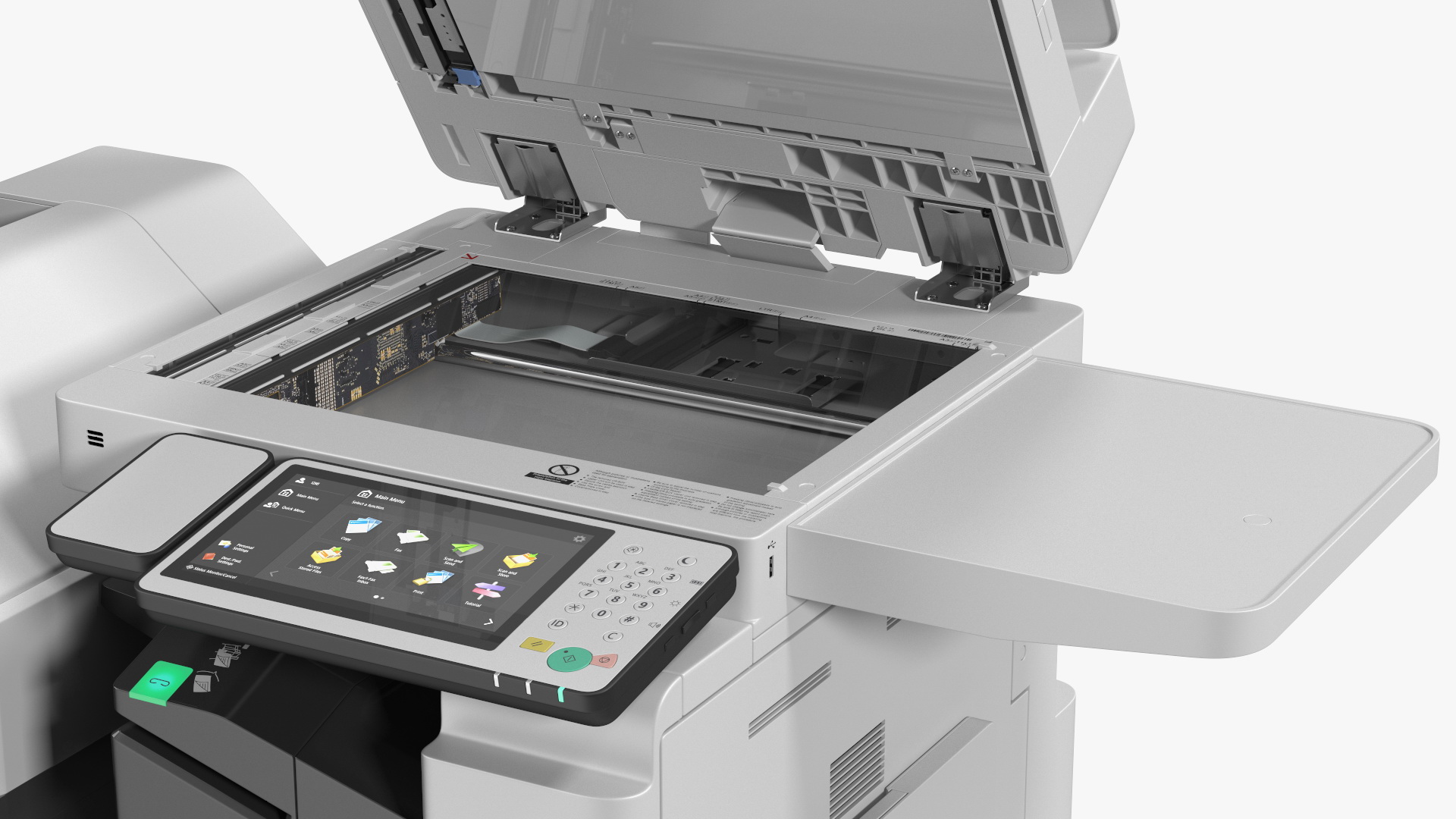 3D MFP Canon ImageRUNNER ADVANCE 4551i II Scanner and Trays Open