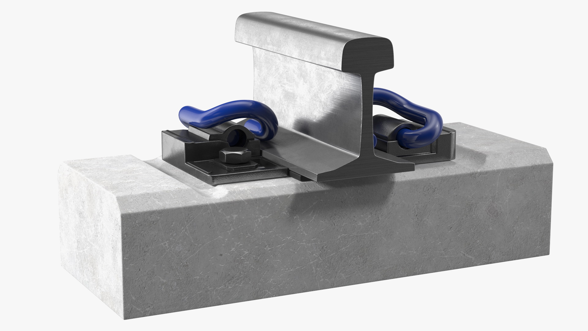 E Clip Rail Track Fastening System 3D model