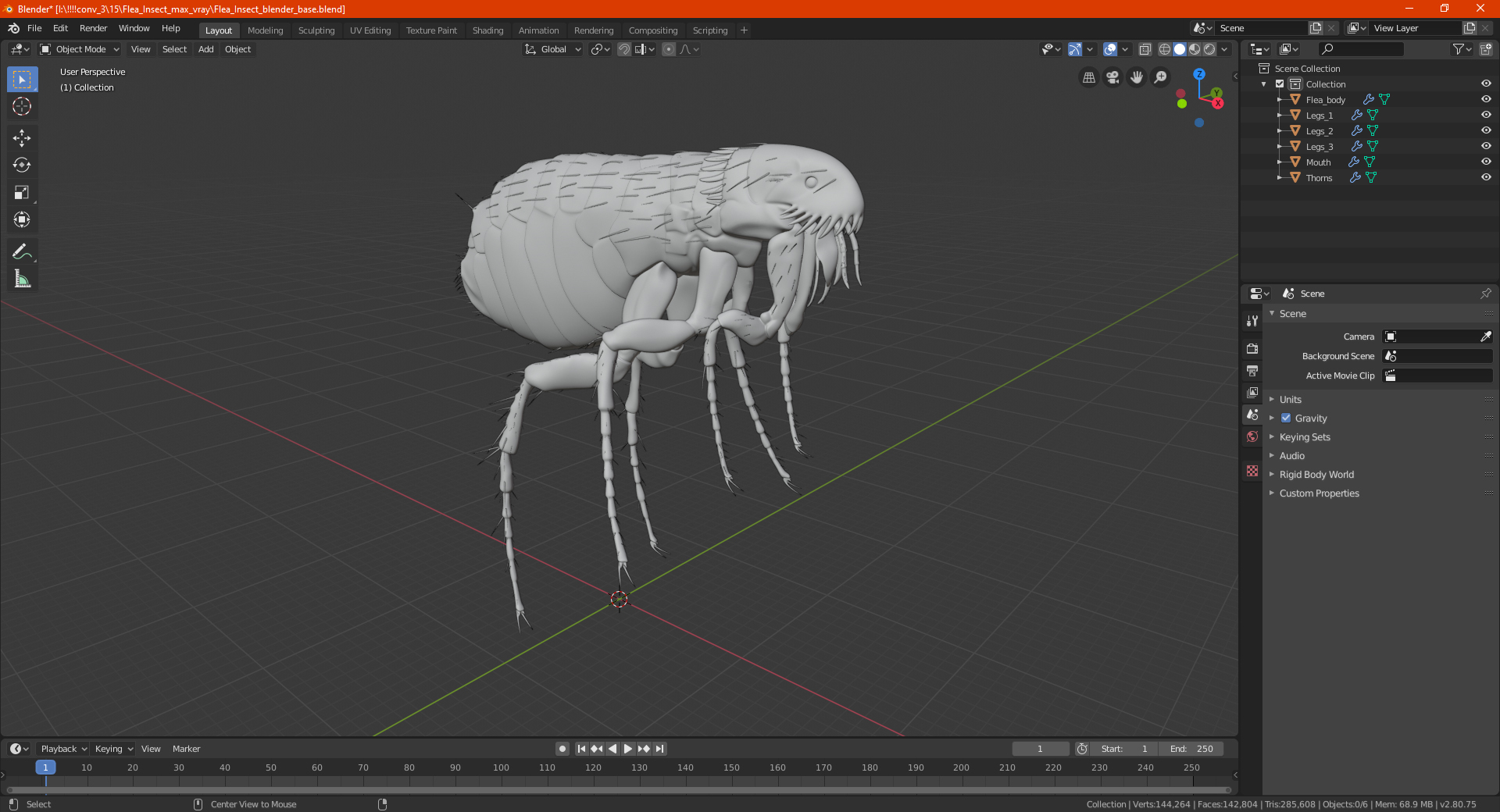 3D Flea Insect
