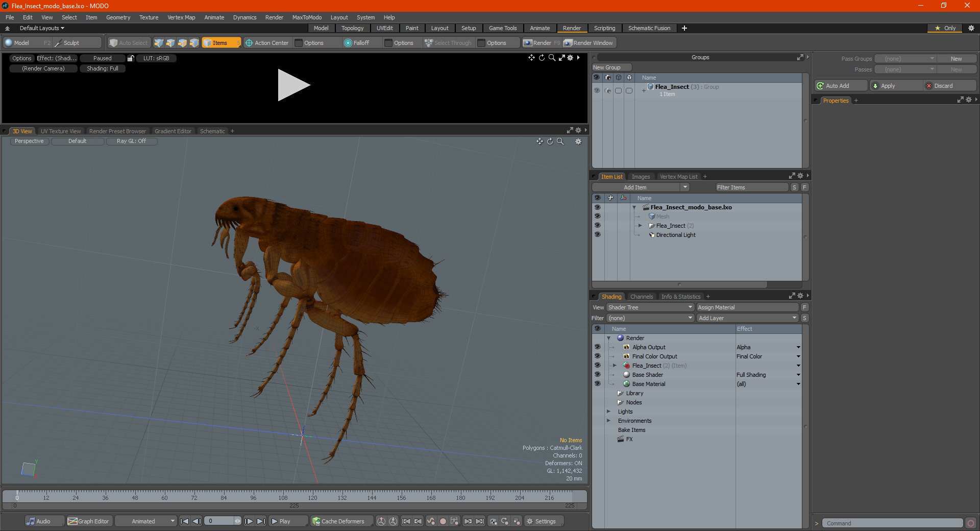3D Flea Insect