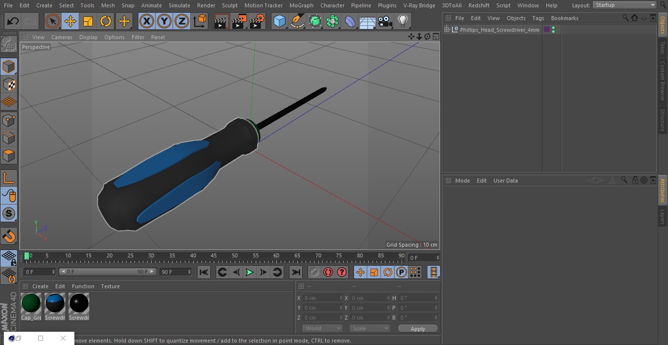 Phillips Head Screwdriver 4mm 3D model