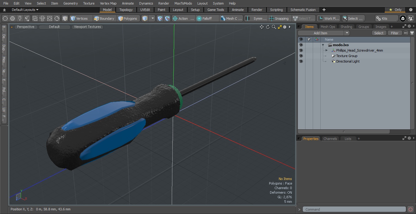 Phillips Head Screwdriver 4mm 3D model