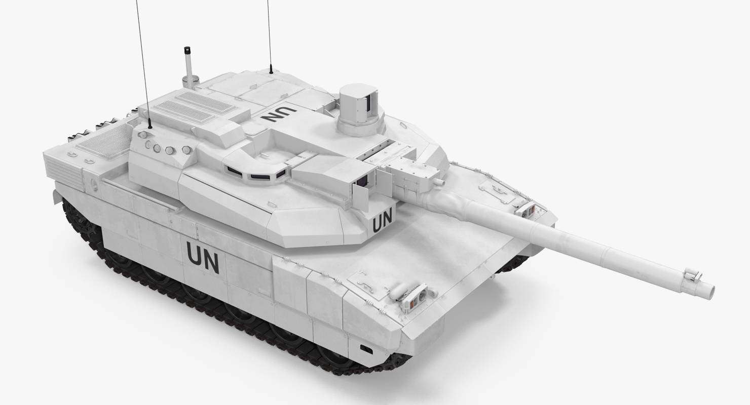 3D Tank AMX 56 Leclerc United Nations Rigged