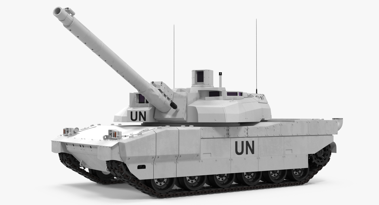 3D Tank AMX 56 Leclerc United Nations Rigged