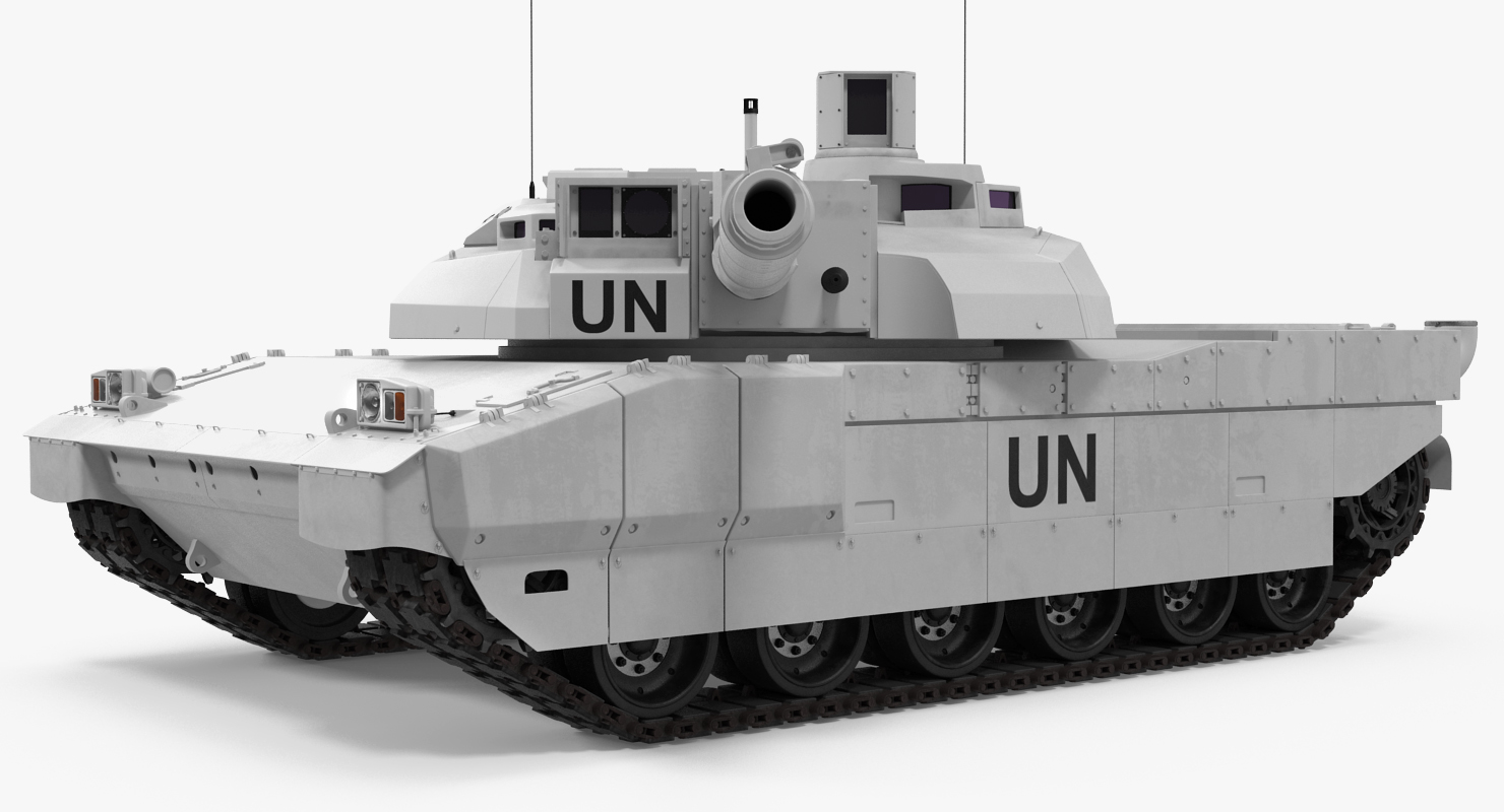 3D Tank AMX 56 Leclerc United Nations Rigged
