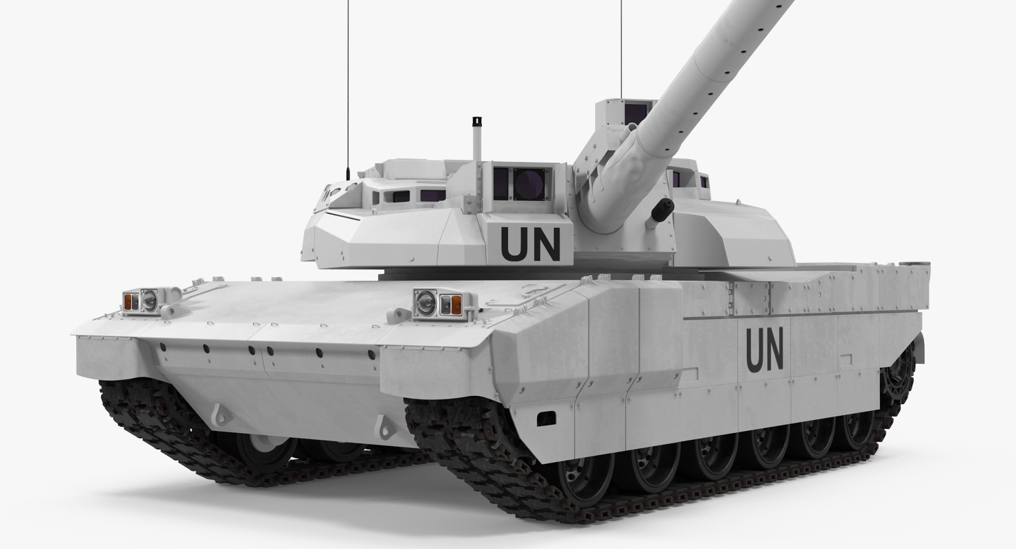 3D Tank AMX 56 Leclerc United Nations Rigged