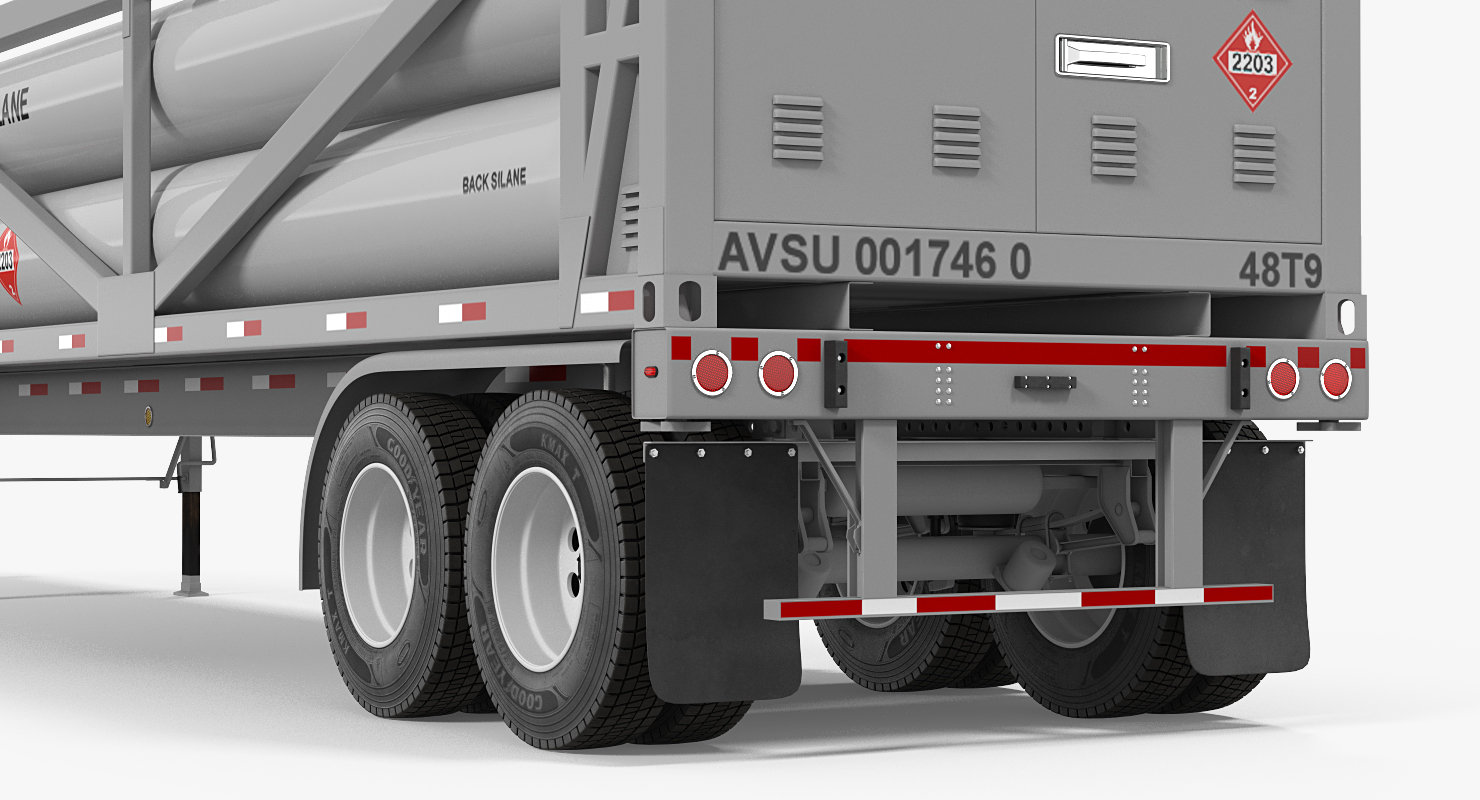 3D Liquefied Natural Gas Transport Trailer Rigged