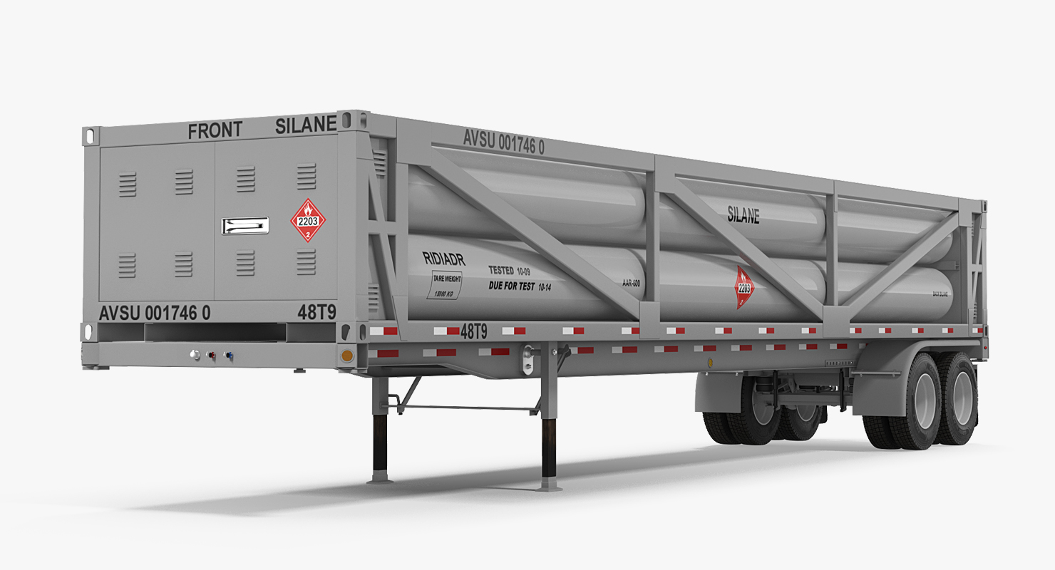 3D Liquefied Natural Gas Transport Trailer Rigged