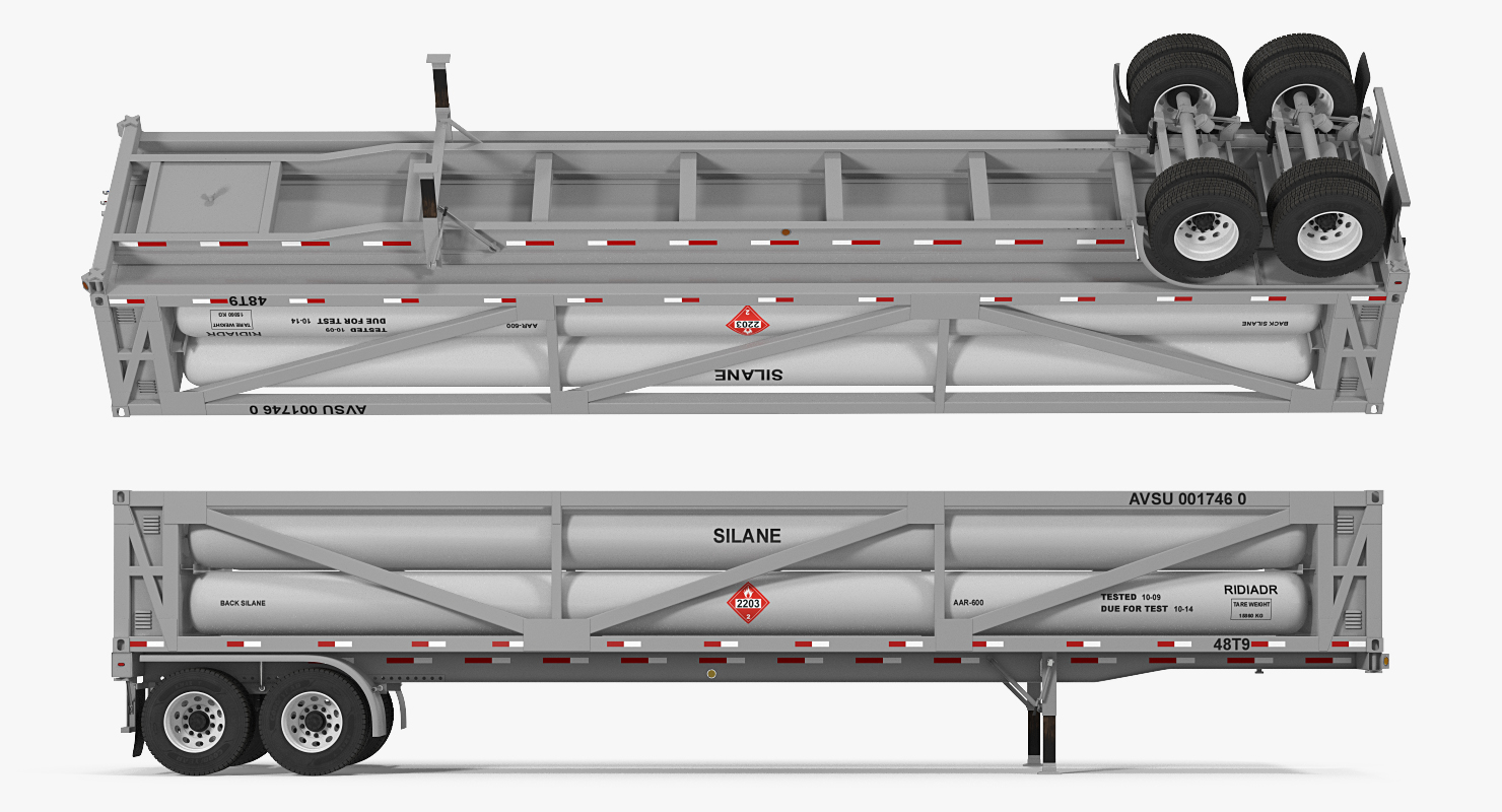 3D Liquefied Natural Gas Transport Trailer Rigged