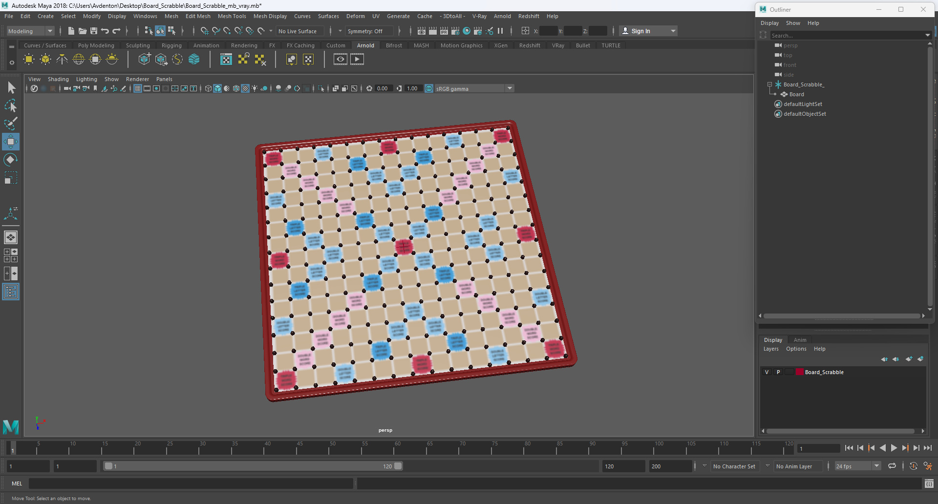 Board Scrabble 3D model