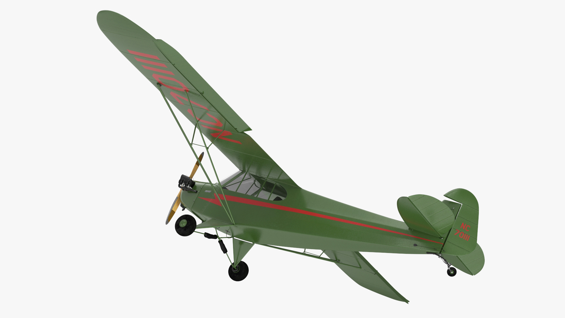 Private Aircraft Piper J-3 Rigged for Cinema 4D 3D