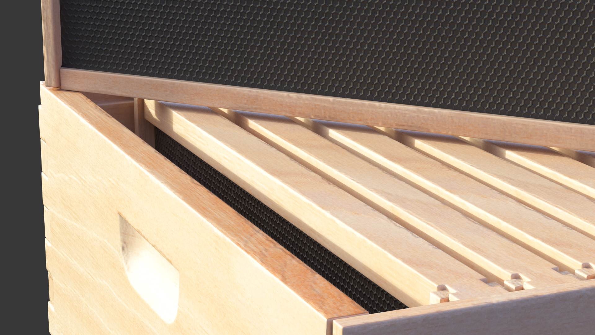 3D model Wooden Honey Bee Box